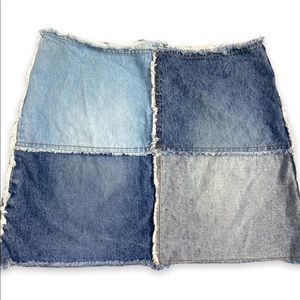 Vintage Y2K denim patchwork skirt